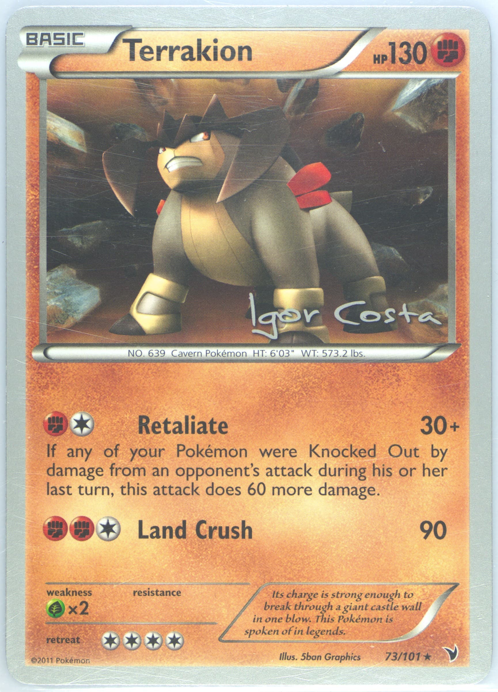 Terrakion Pesadelo Prism (73) 2012 Pokemon World Championships Promo