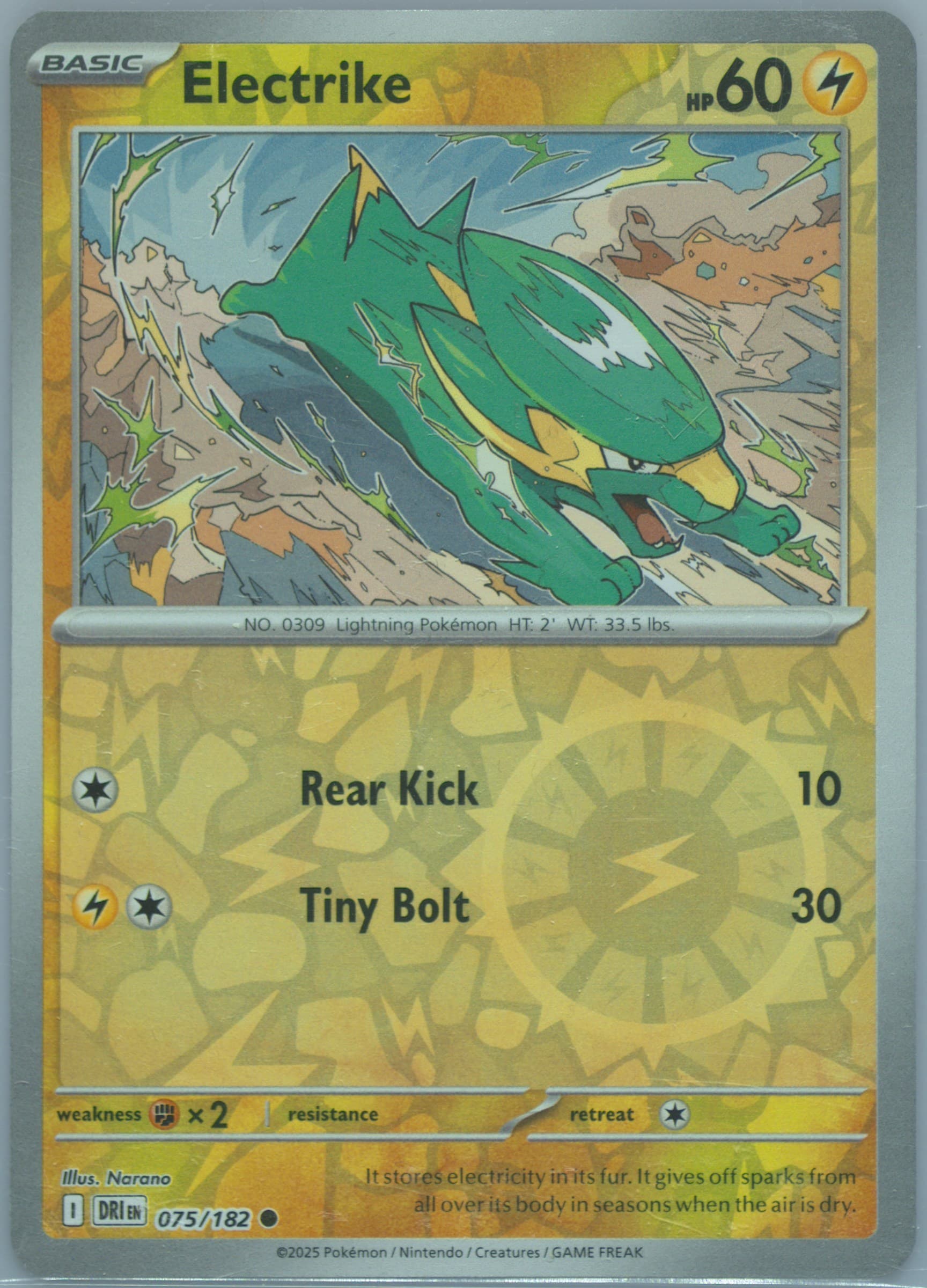 Electrike Reverse Holo (075) 2025 Pokemon Dri EN-Destined Rivals