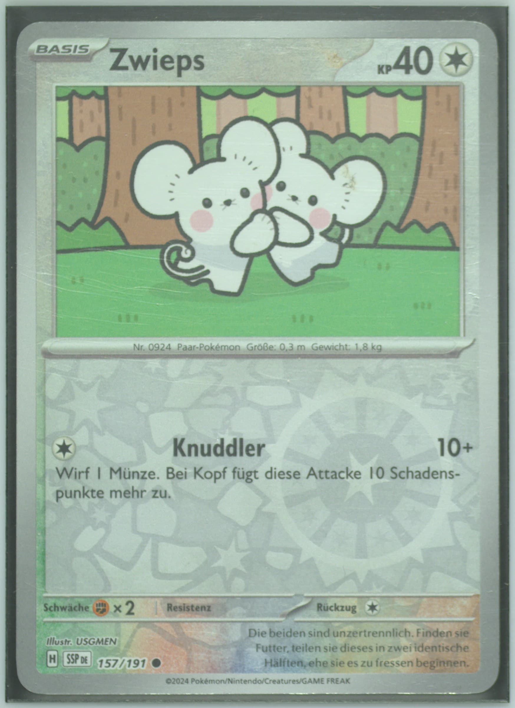 Tandemaus Reverse Holo (157) 2024 Pokemon German Ssp de-Surging Sparks