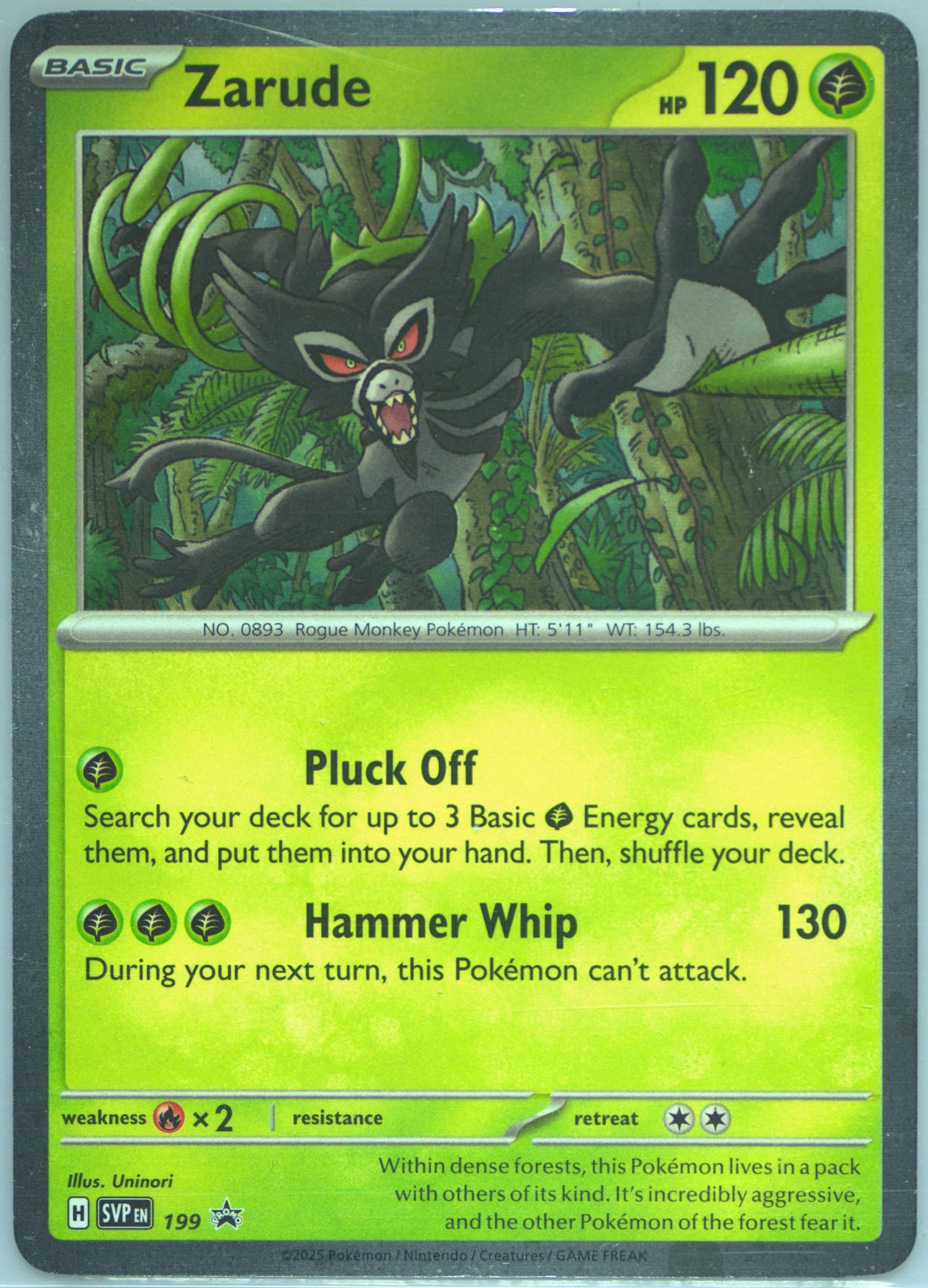 Zarude Destined Rivals Single Pack Blister (199) 2025 Pokemon Svp EN-SV Black Star Promo