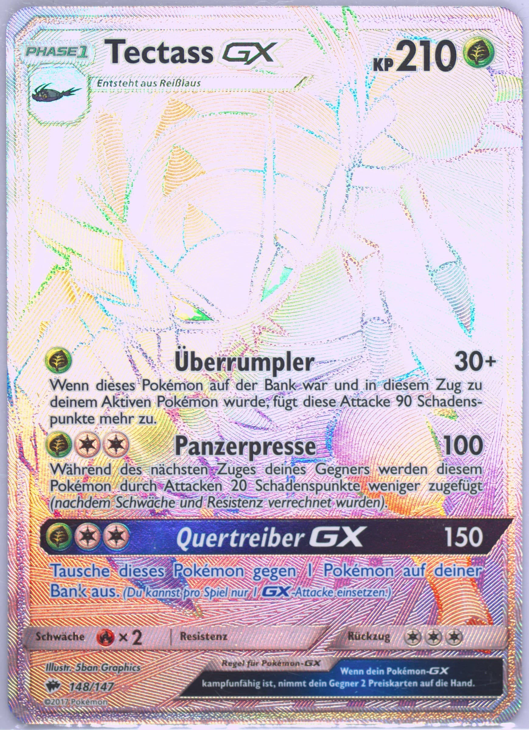 Tectass GX German-Secret (148) 2017 Pokemon Sun & Moon Burning Shadows