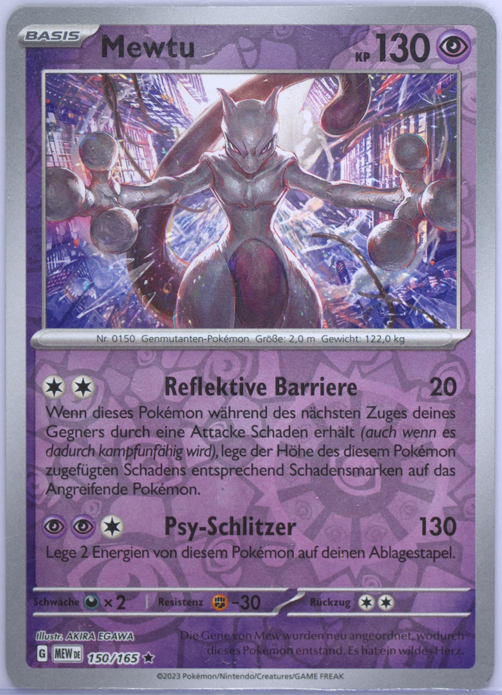 Mewtwo Reverse Holo (150) 2023 Pokemon German Mew de-151
