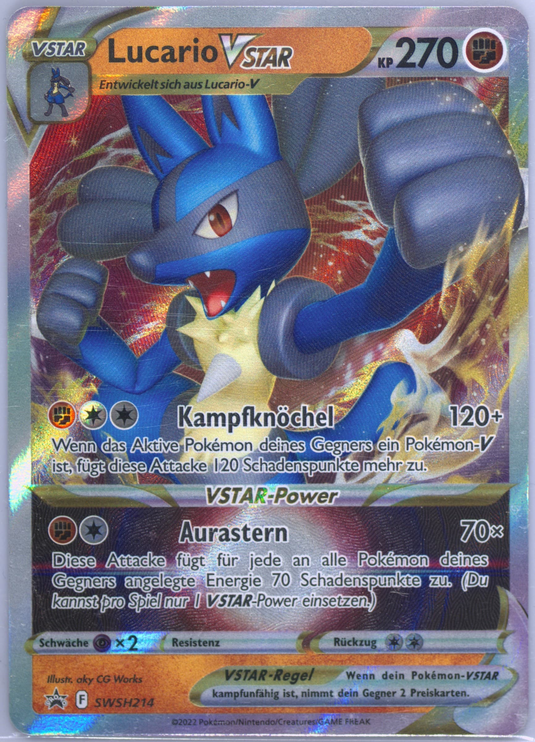 Lucario Vstar Lucario Vstar Premium Collection-German (214) 2022 Pokemon Swsh Black Star Promo