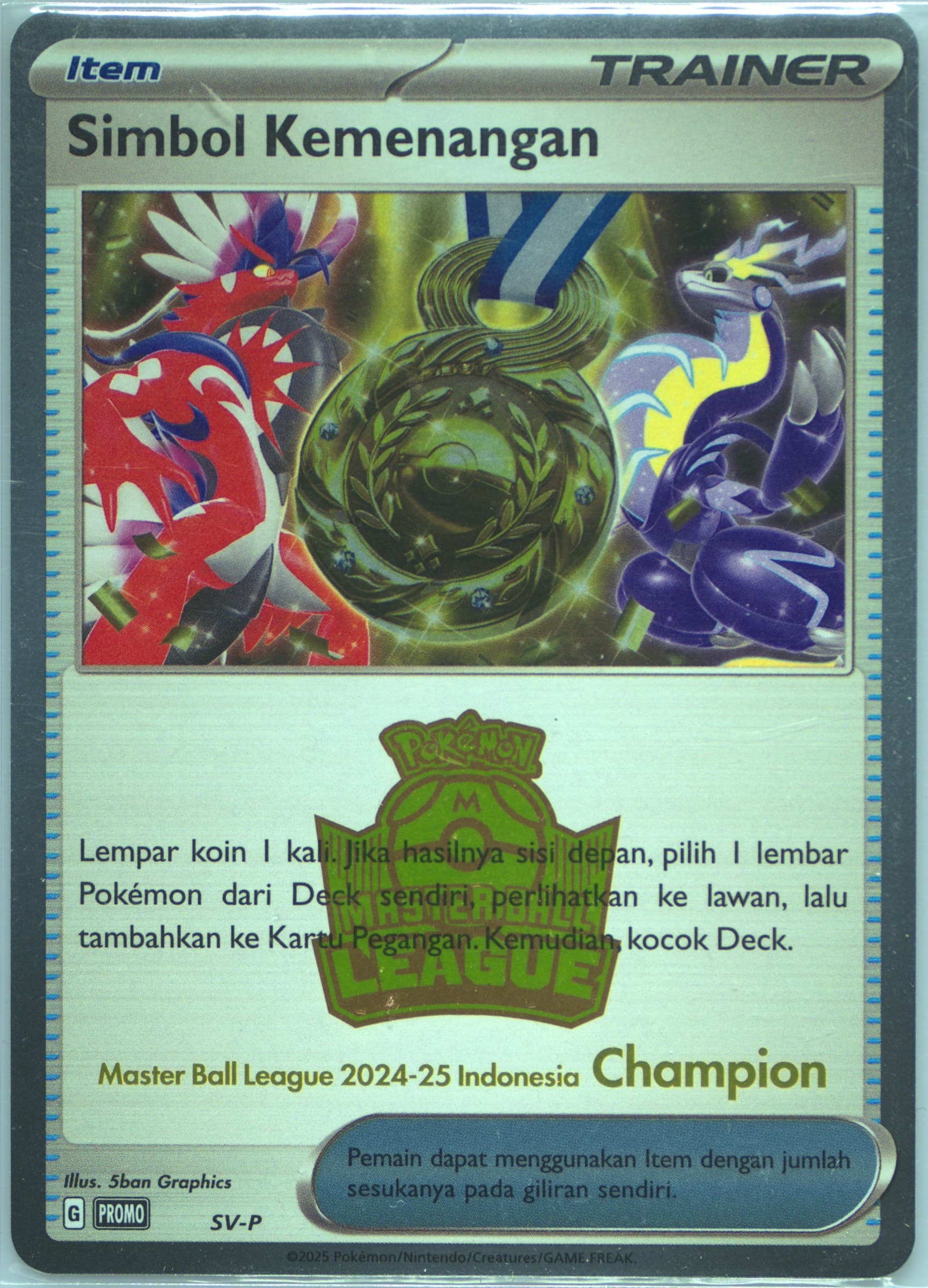 Victory Symbol Master Ball League 2024-2025 Indonesia-Champion (SV-P) 2025 Pokemon Indonesian SV-P Promo