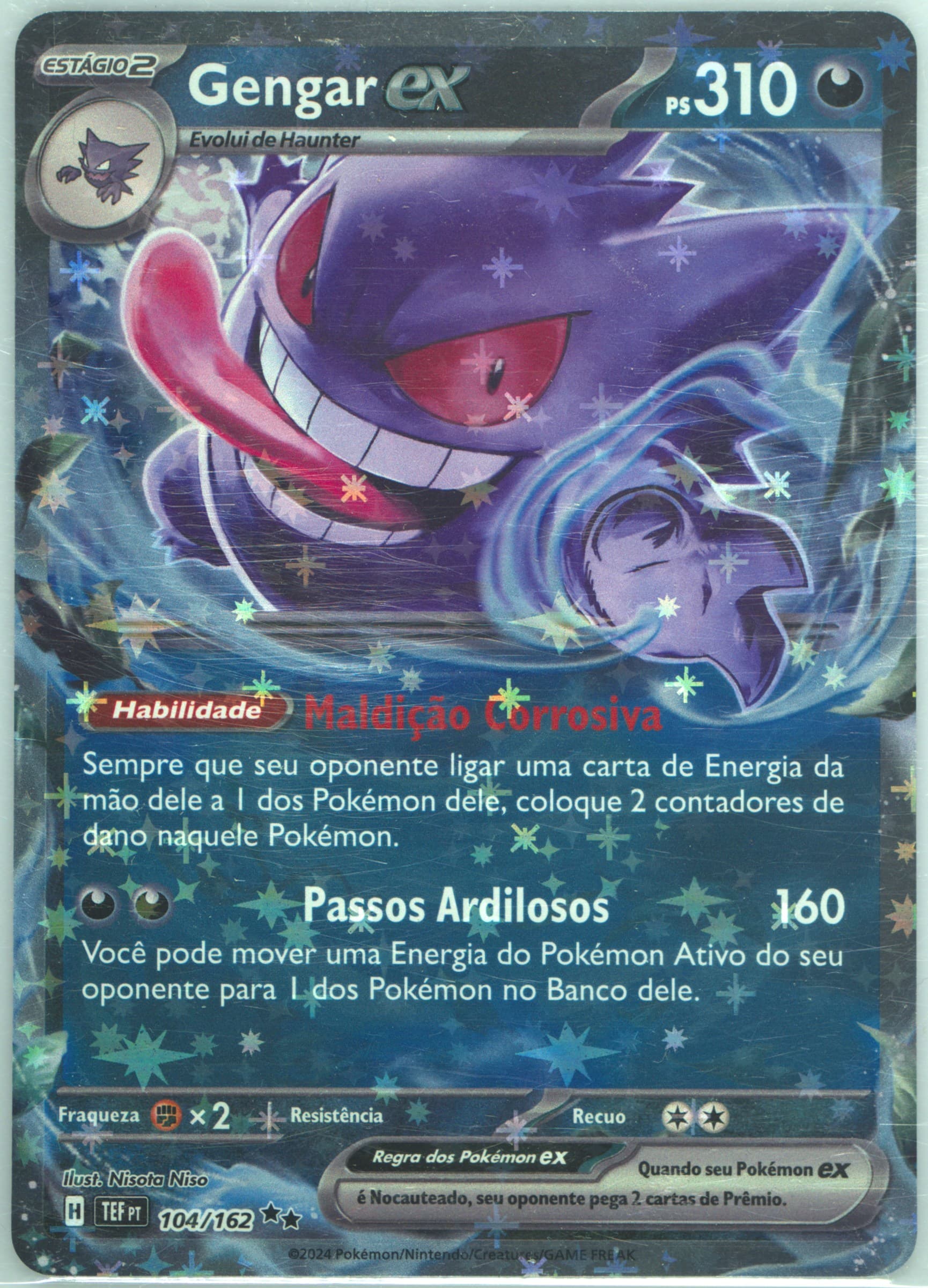 Gengar EX (104) 2024 Pokemon Portuguese Tef PT-Temporal Forces