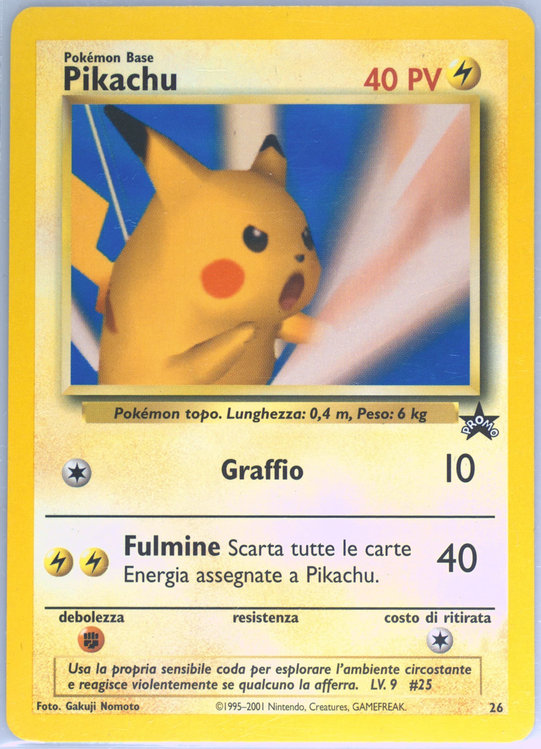Pikachu Pokemon League-Italian (26) 2001 Pokemon Promo Black Star