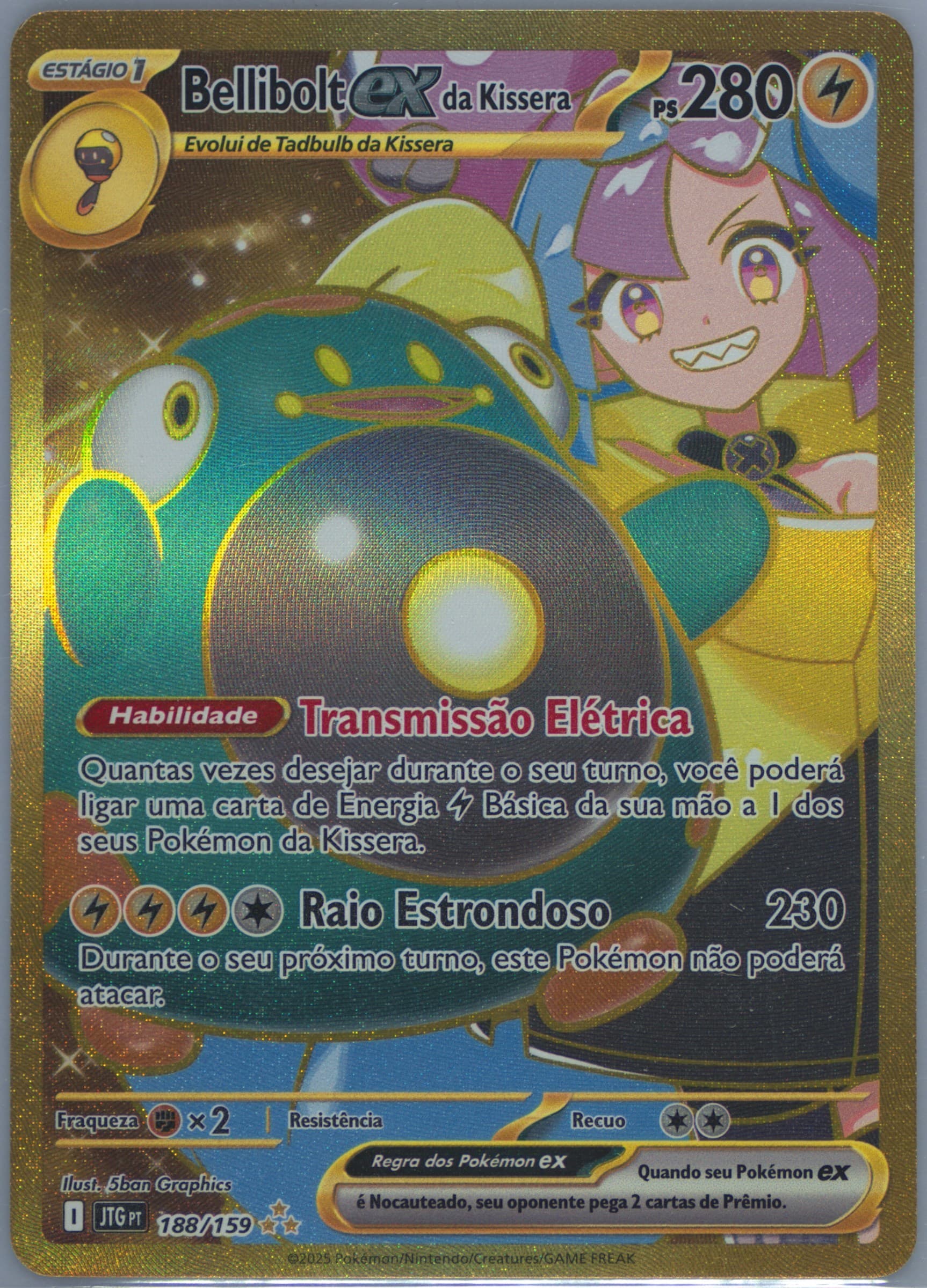 Iono's Bellibolt EX Hyper Rare (188) 2025 Pokemon Portuguese Jtg PT-Journey Together