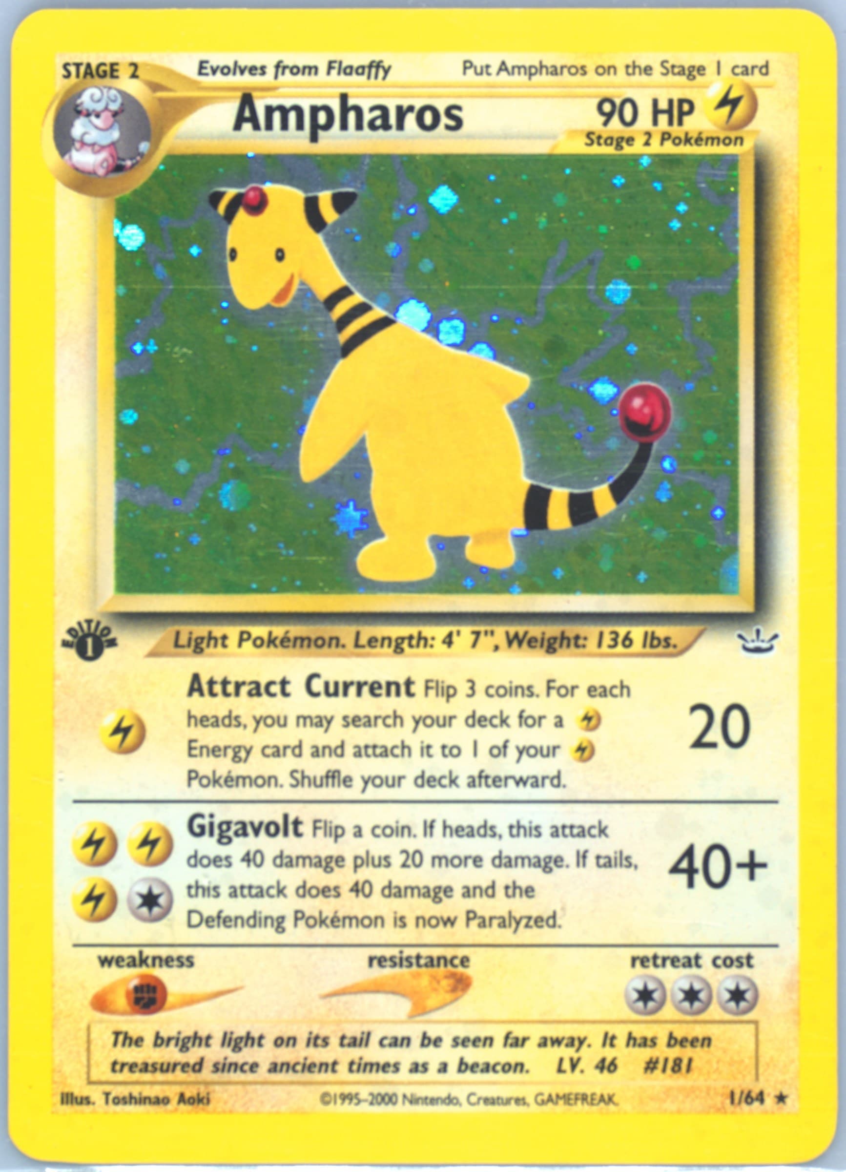 Ampharos-Holo 1st Edition (1) 2001 Pokemon Neo Revelation