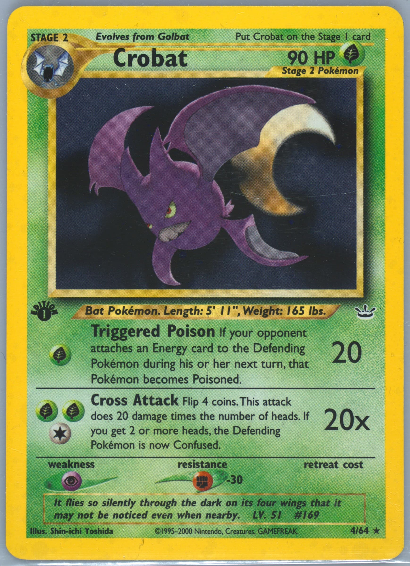 Crobat-Holo 1st Edition (4) 2001 Pokemon Neo Revelation