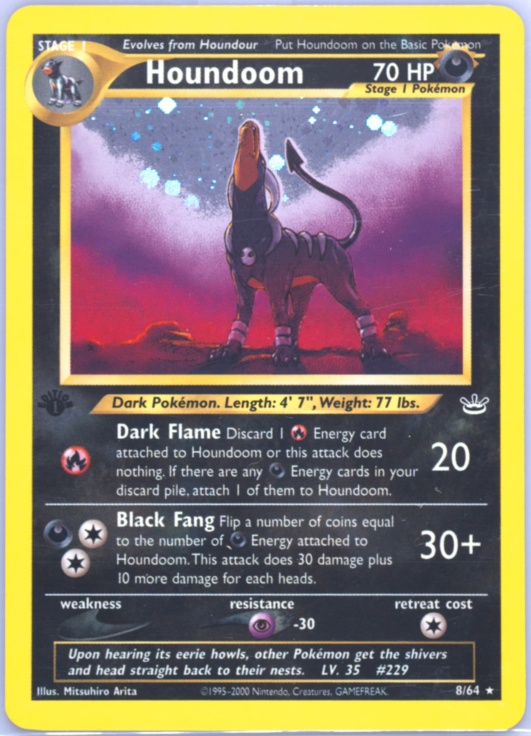 Houndoom-Holo 1st Edition (8) 2001 Pokemon Neo Revelation