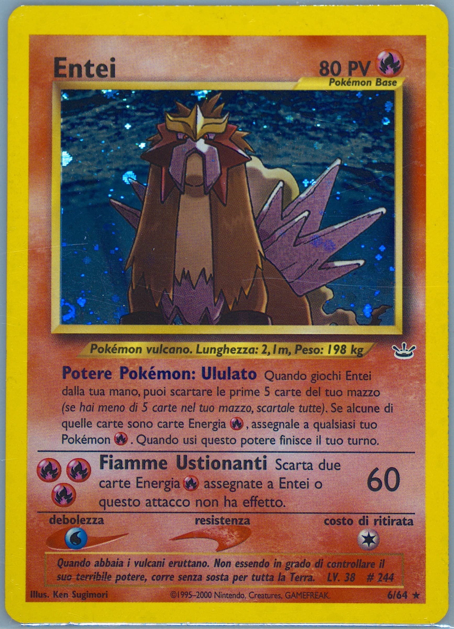 Entei-Holo (6) 2001 Pokemon Italian Neo Revelation