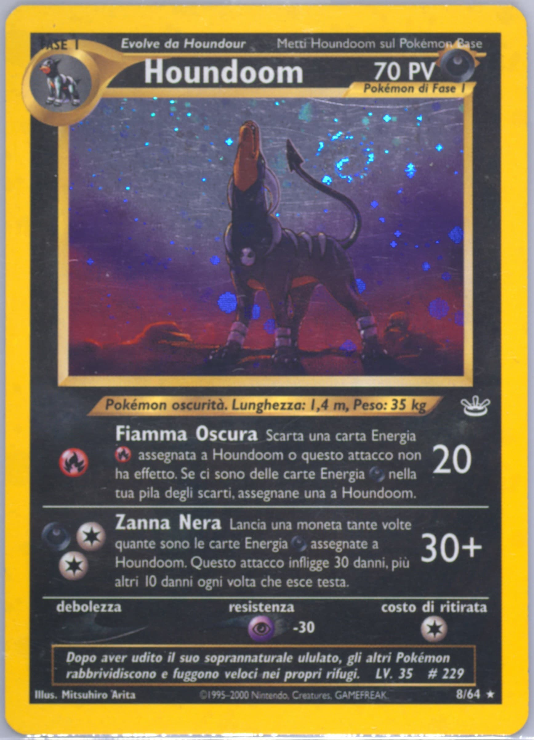 Houndoom-Holo (8) 2001 Pokemon Italian Neo Revelation