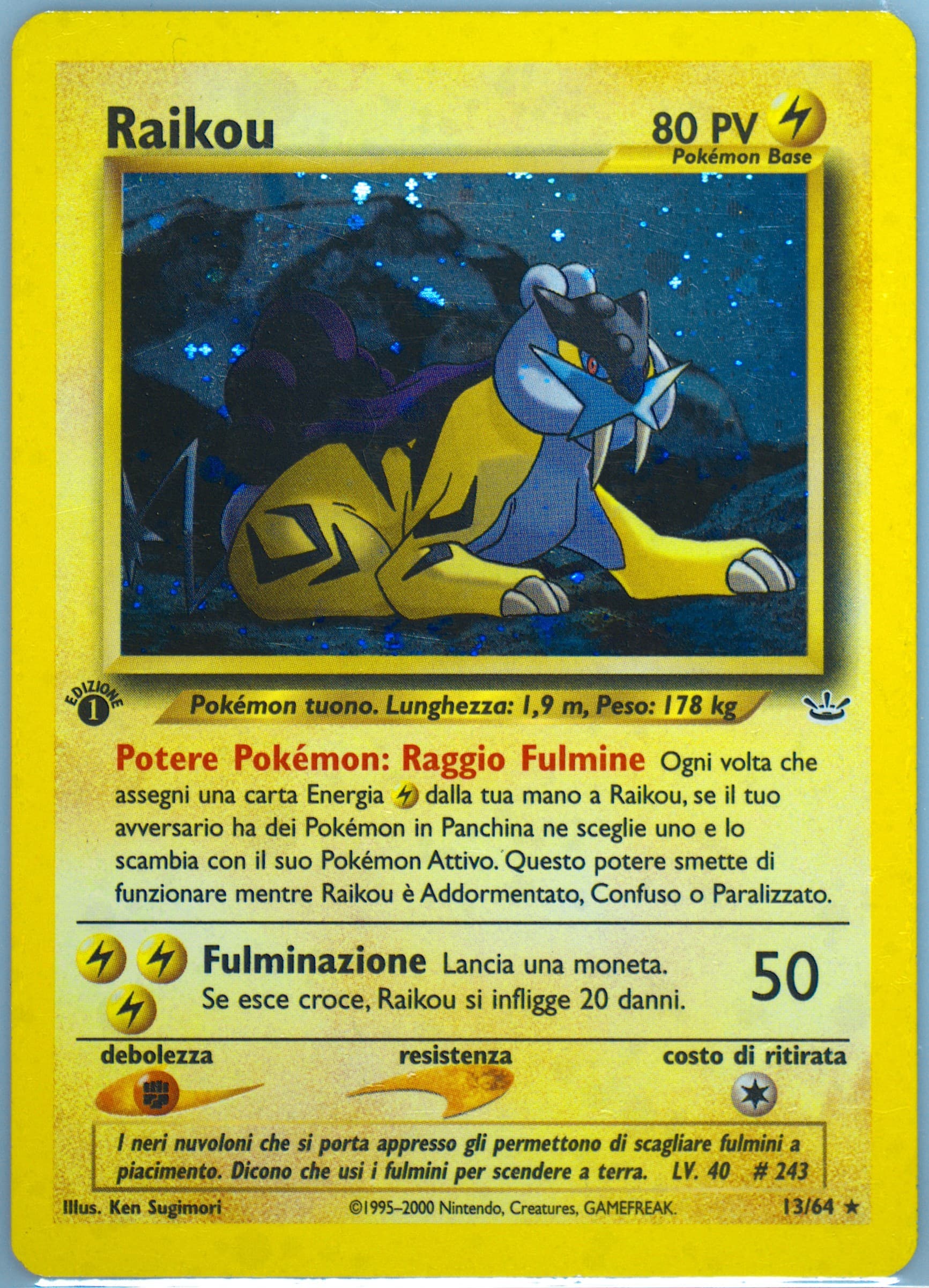 Raikou-Holo 1st Edition (13) 2001 Pokemon Italian Neo Revelation