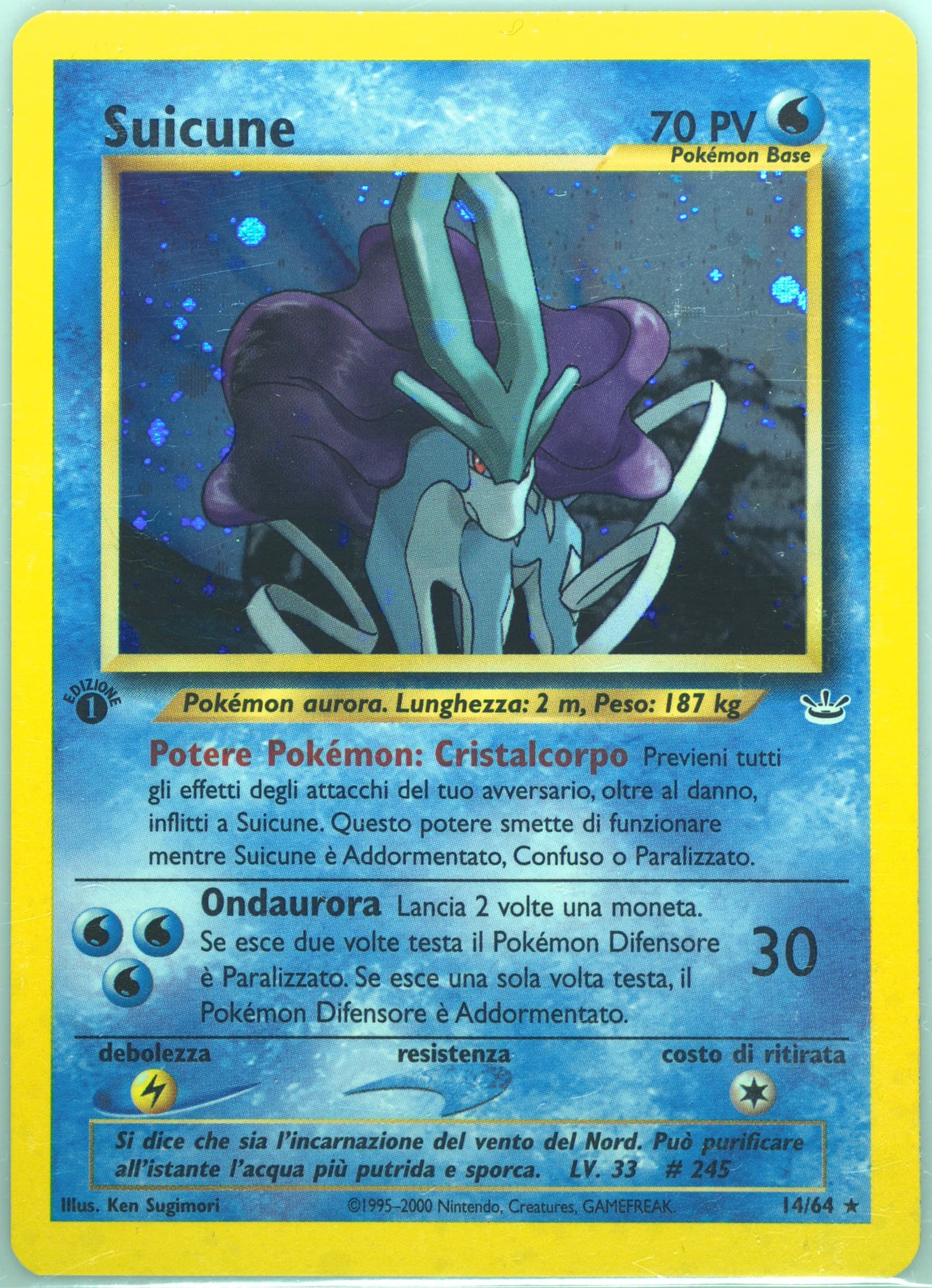 Suicune-Holo 1st Edition (14) 2001 Pokemon Italian Neo Revelation