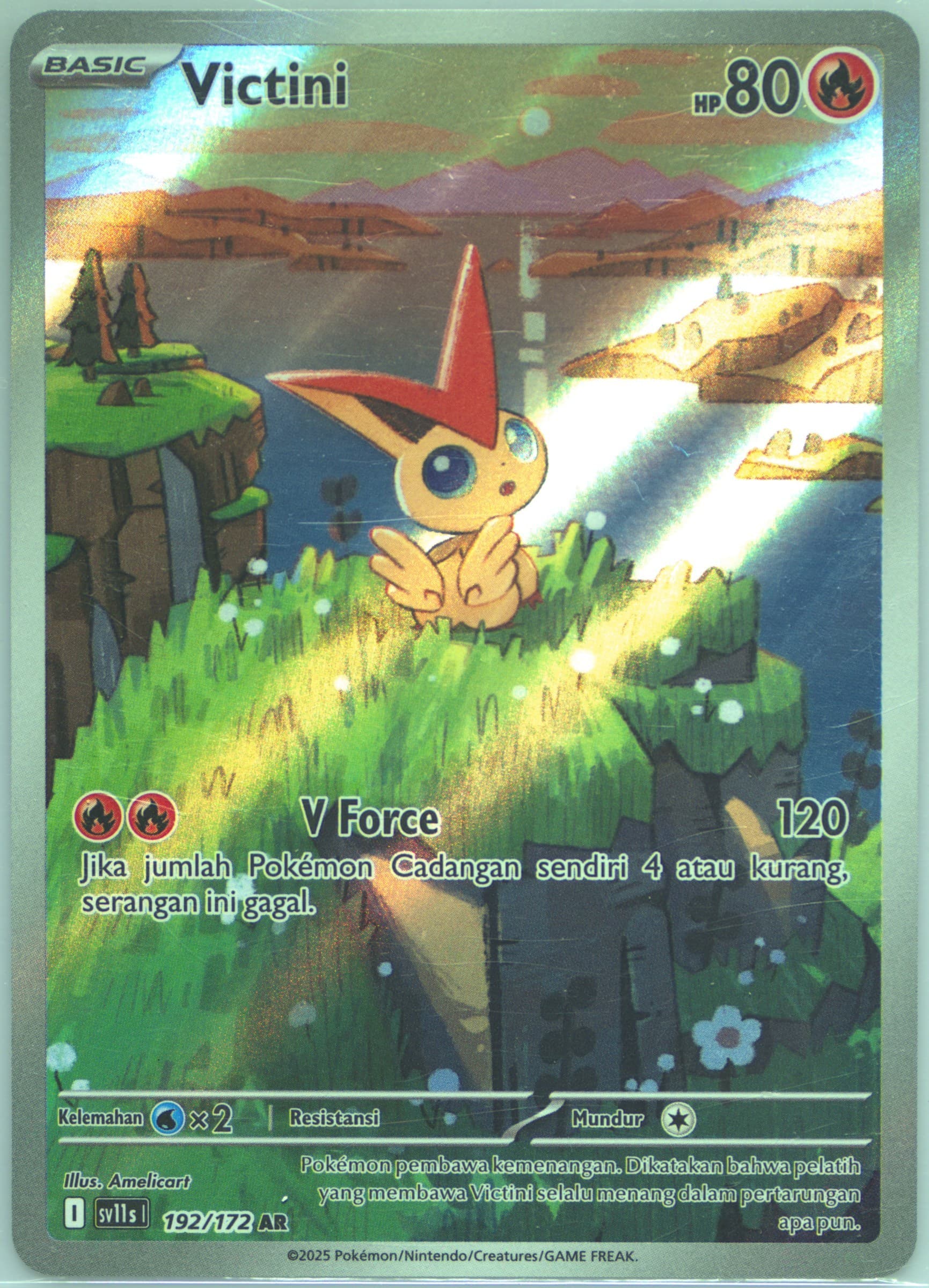 Victini Art Rare (192) 2025 Pokemon Indonesian Sv11s I-Black & White
