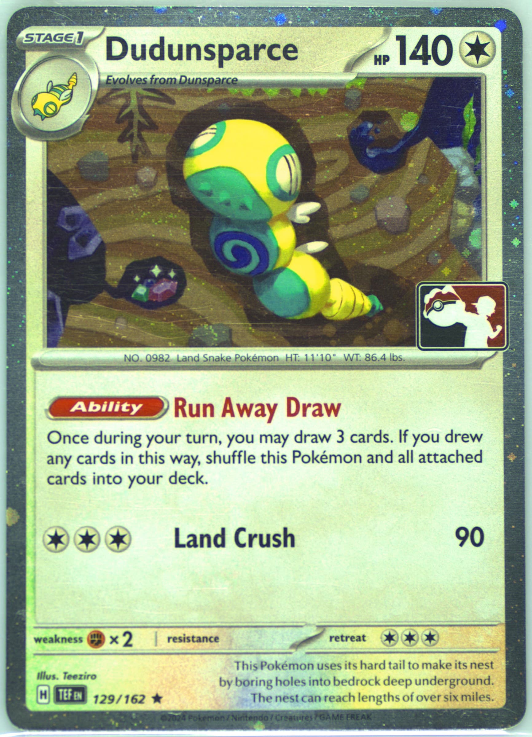 Dudunsparce (129) 2025 Pokemon Play! Pokemon Prize Pack: Series 7