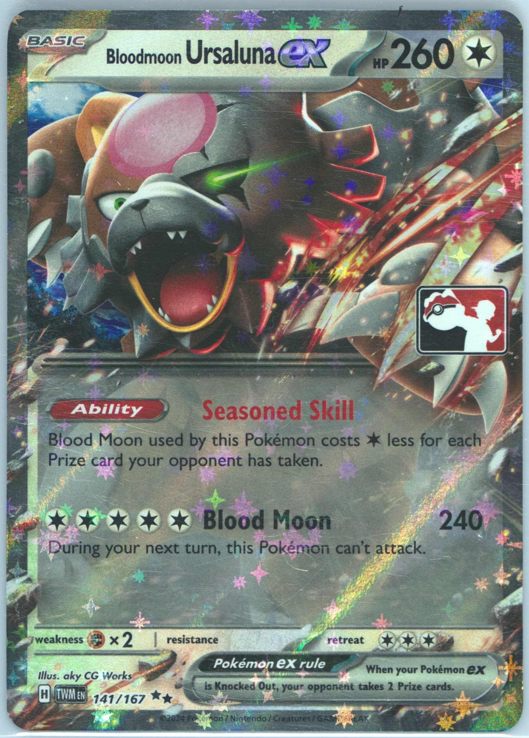 Bloodmoon Ursaluna EX (141) 2025 Pokemon Play! Pokemon Prize Pack