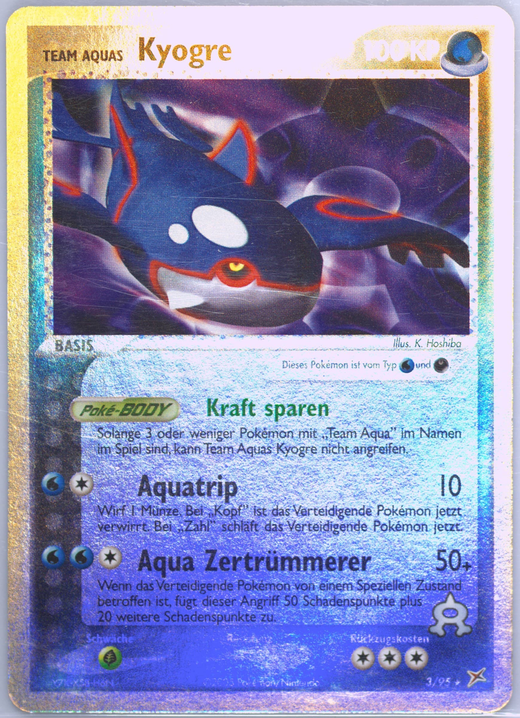 Team Aquas Kyogre-Reverse Foil (3) 2005 Pokemon German EX Team Magma VS Team Aqua
