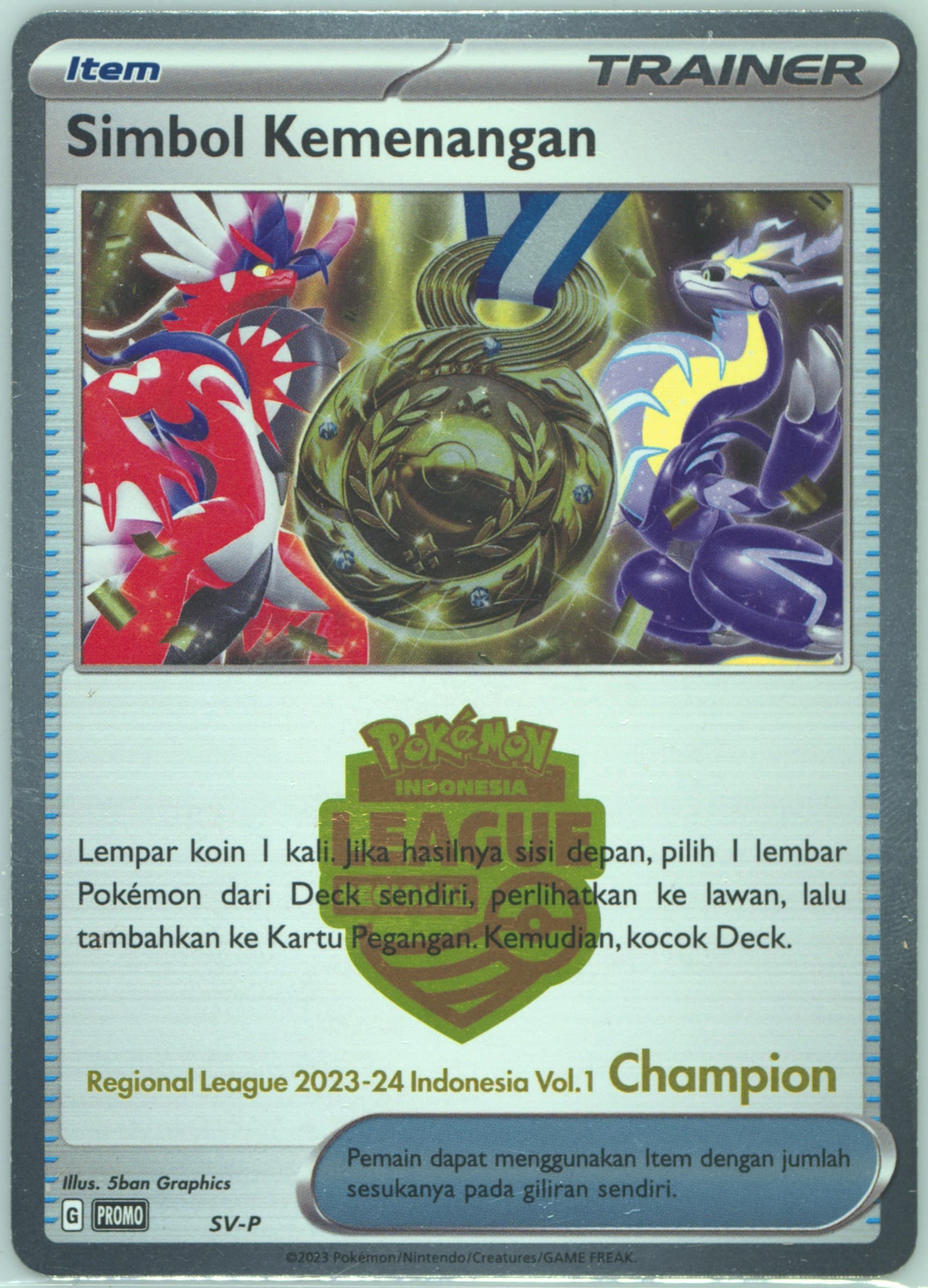 Victory Symbol Regional League 2023-2024 Indonesia Volume 1- Champion (SV-P) 2023 Pokemon Indonesian SV Promo