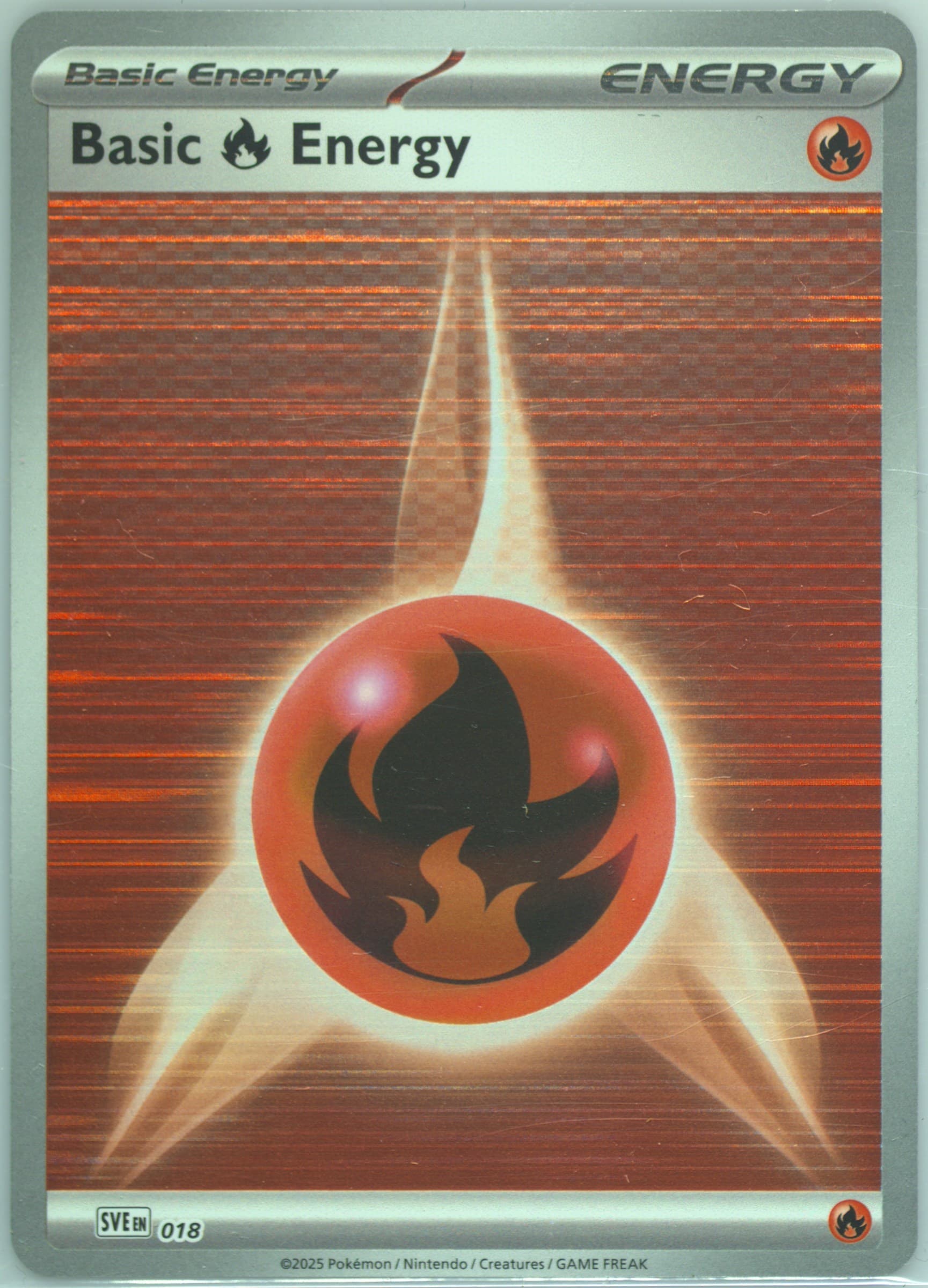 Basic Fire Energy Tinsel Holo (018) 2025 Pokemon Sve EN-Basic Energies