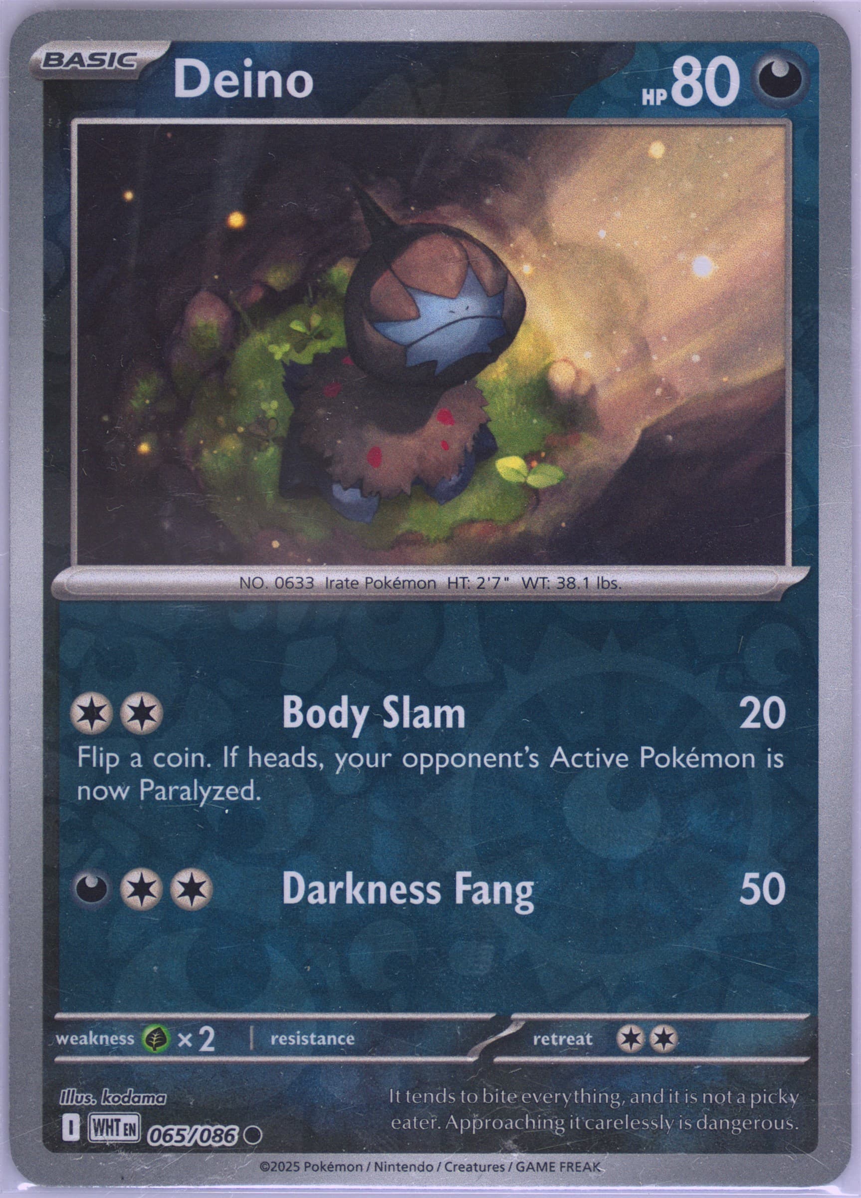 Deino Reverse Holo (065) 2025 Pokemon Wht EN-White Flare