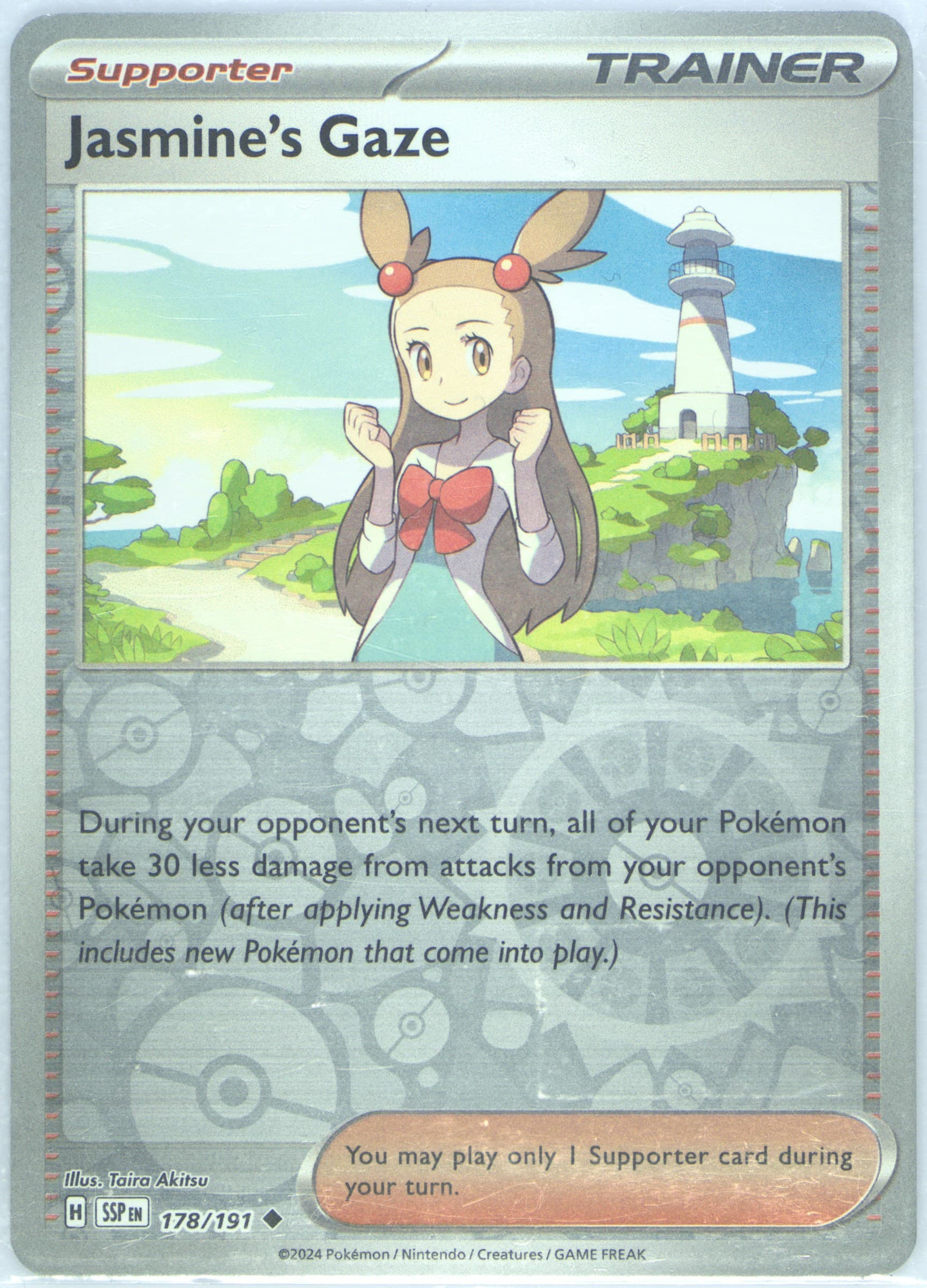Jasmine's Gaze Reverse Holo (178) 2024 Pokemon Ssp EN-Surging Sparks