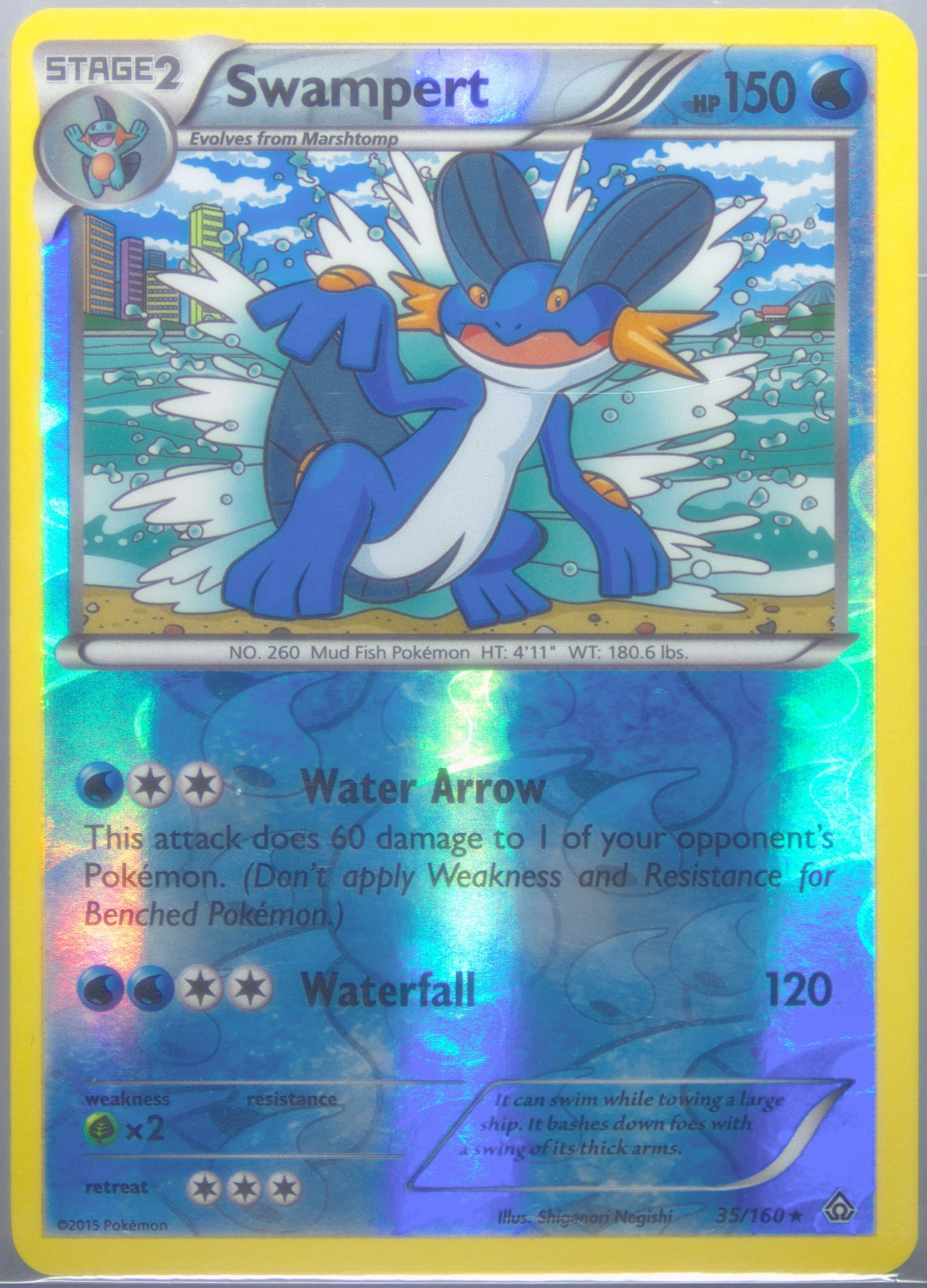 Swampert-Reverse Foil Inverted Back (35) 2015 Pokemon XY Primal Clash