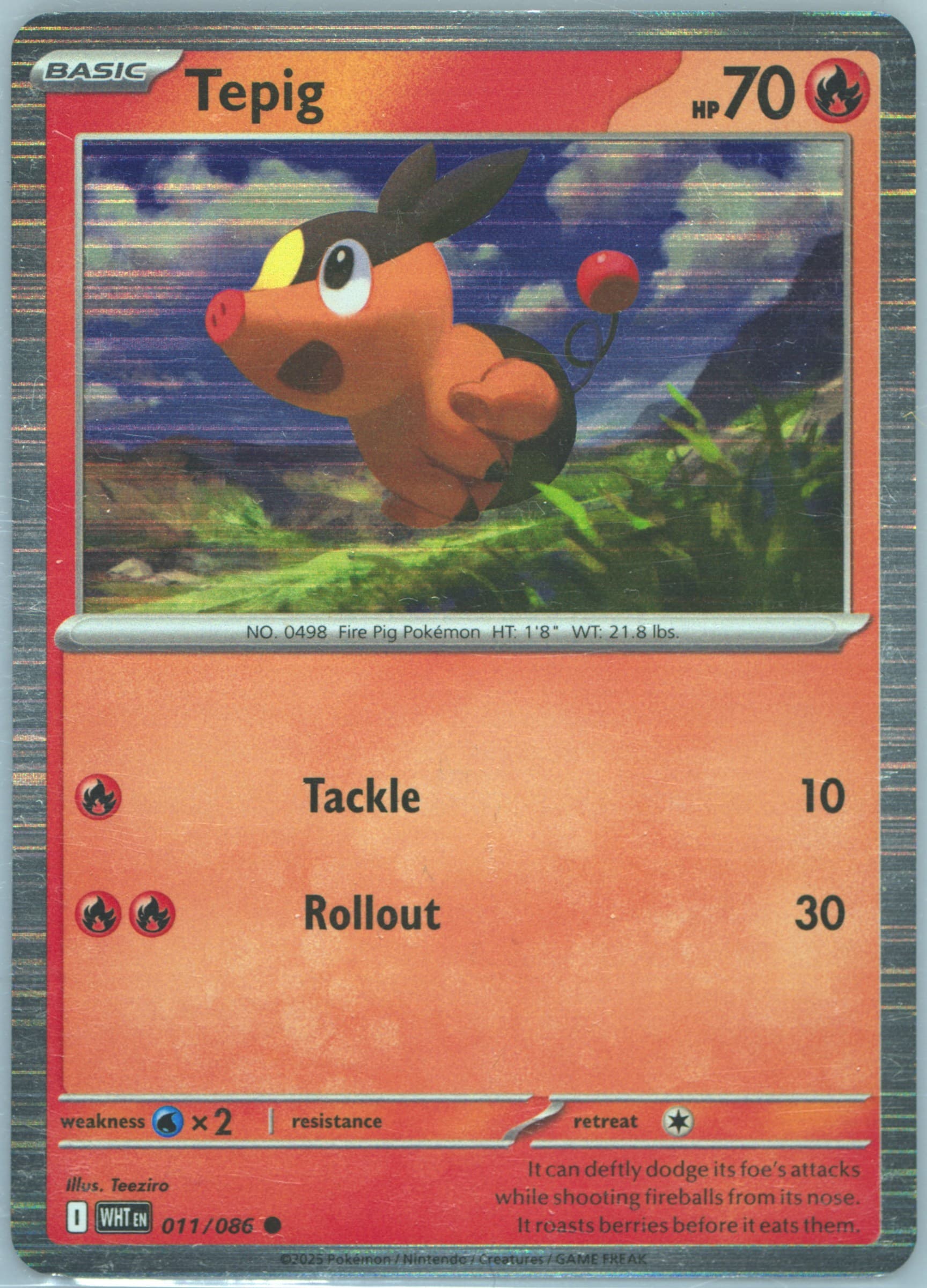 Tepig Unova Poster Collection (011) 2025 Pokemon Wht EN-White Flare