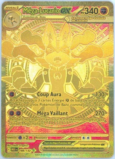 Mega Lucario EX Mega Hyper Rare (188) 2025 Pokemon French Meg FR-Mega Evolution