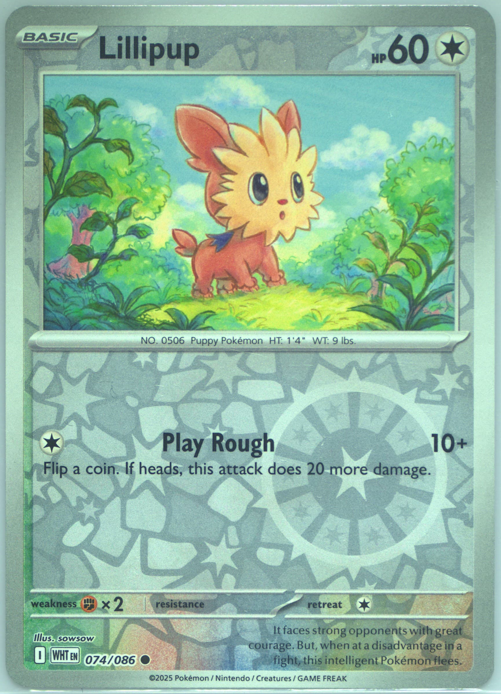 Lillipup Reverse Holo (074) 2025 Pokemon Wht EN-White Flare