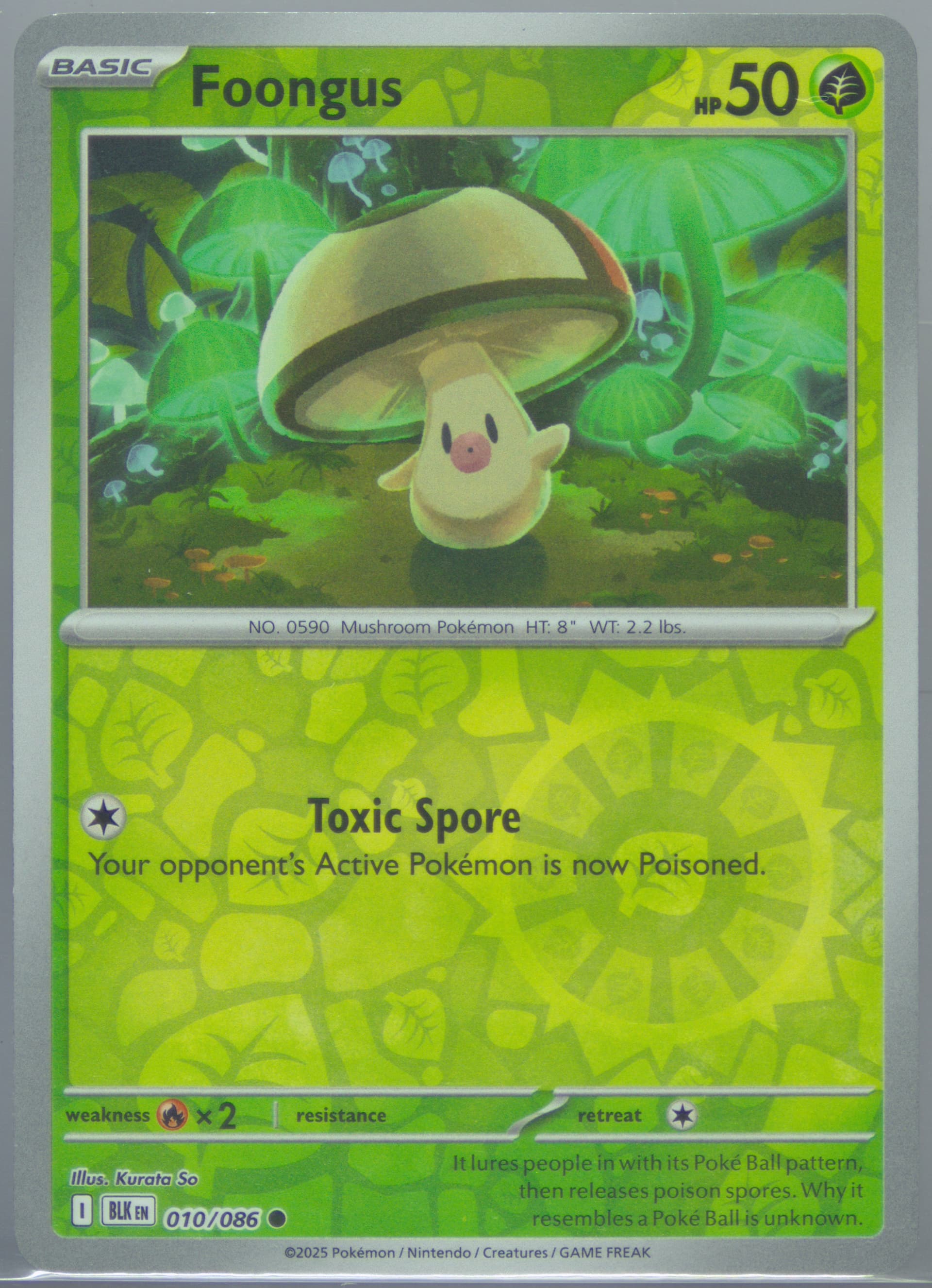 Foongus Reverse Holo (010) 2025 Pokemon Blk EN-Black Bolt