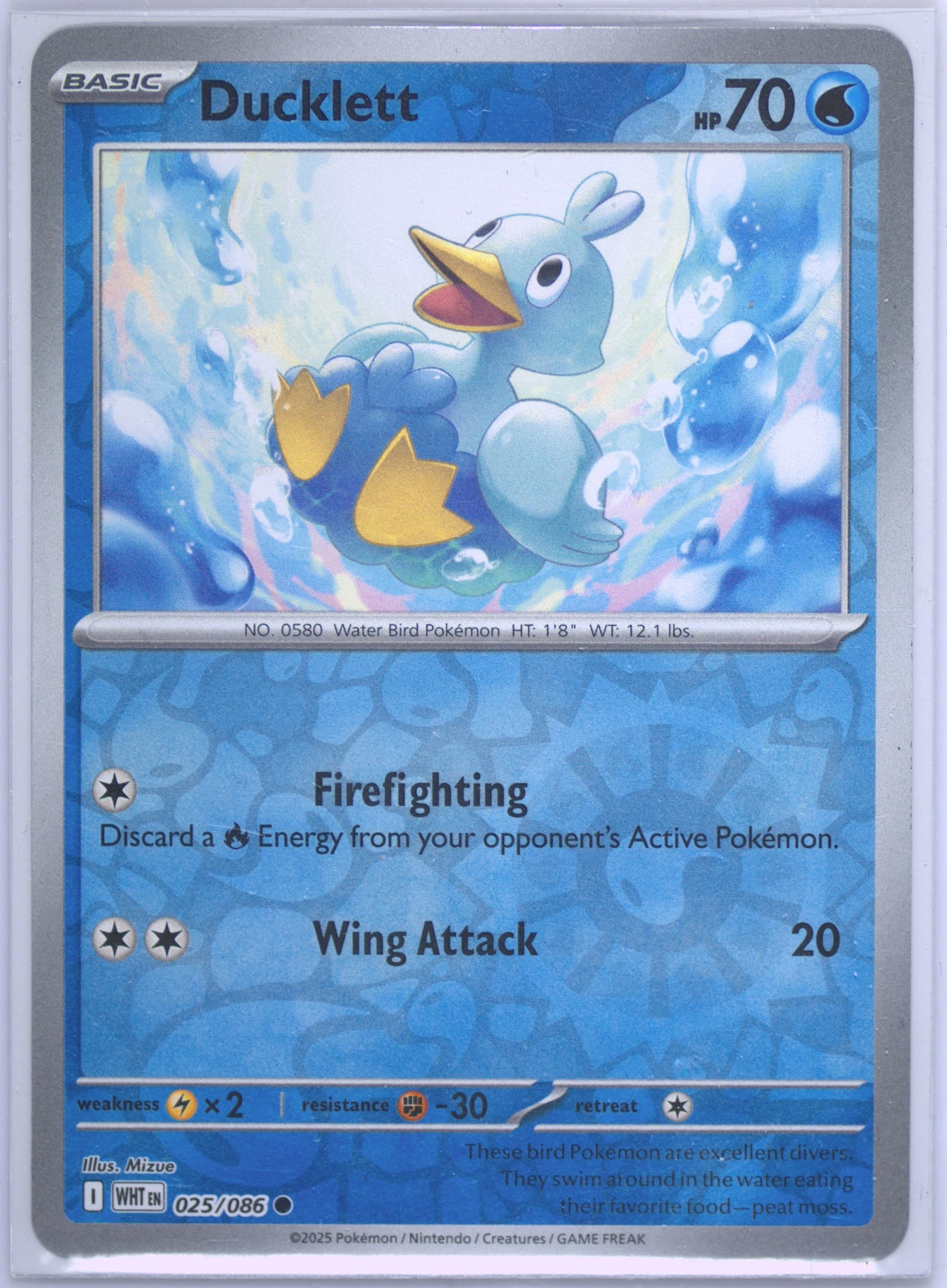 Ducklett Reverse Holo (025) 2025 Pokemon Wht EN-White Flare