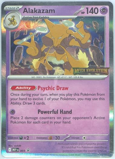 Alakazam Mega Evolution Prerelease (003) 2025 Pokemon Mep EN-Me Black Star Promo