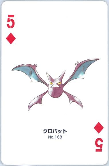 Crobat 5 of Diamonds (169) 2000 Pokemon Gold Version Part 2 Playing Cards
