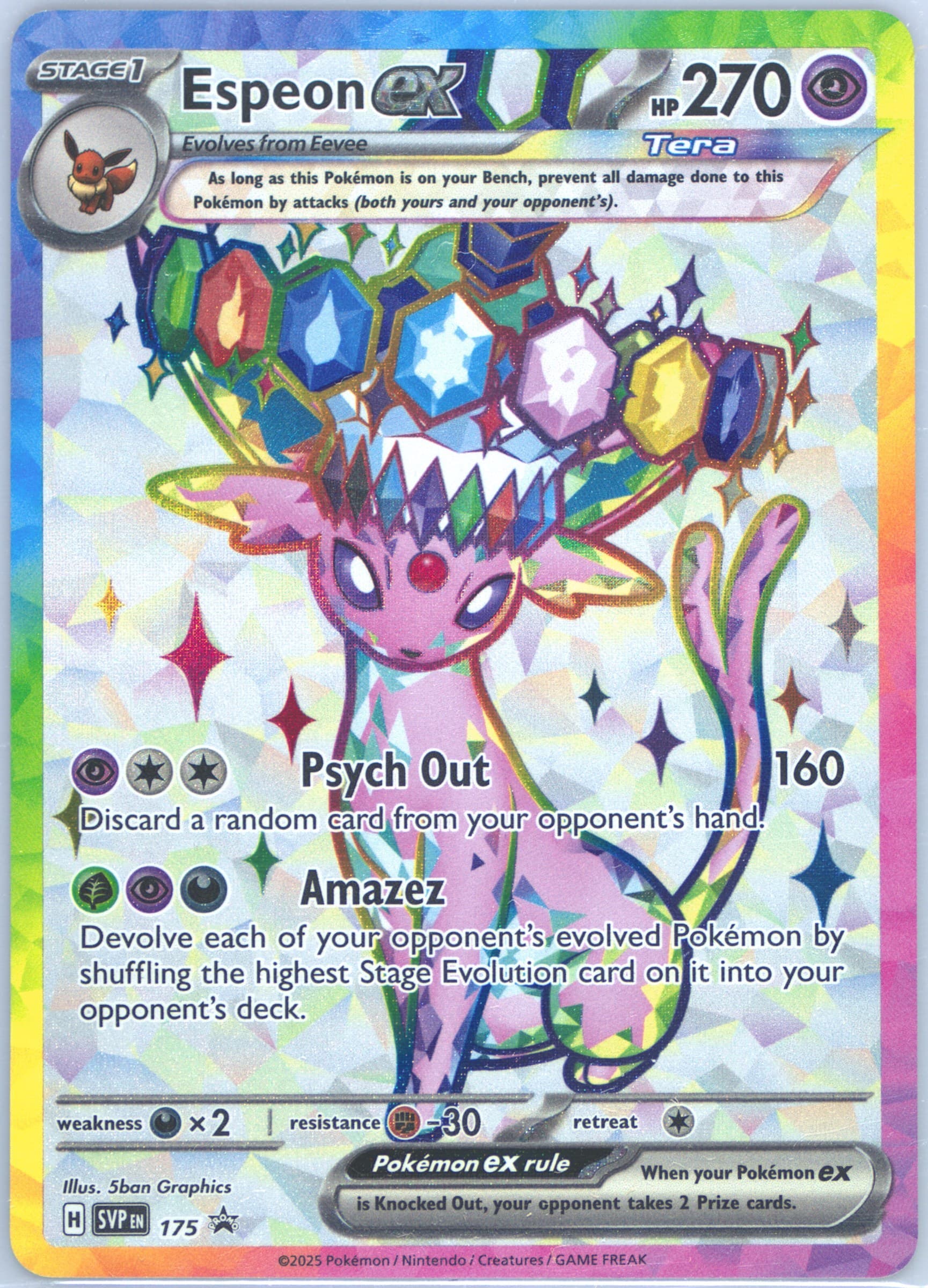 Espeon EX Prismatic Evolutions Premium Figure Collection (175) 2025 Pokemon Svp EN-SV Black Star Promo