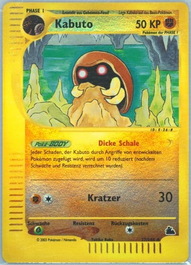 Kabuto-Reverse Foil German (37) 2003 Pokemon Skyridge