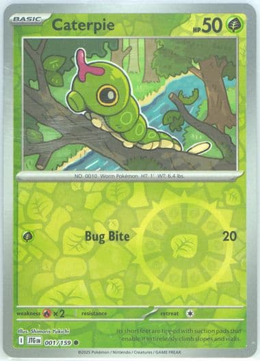 Caterpie Reverse Holo (001) 2025 Pokemon Jtg EN-Journey Together