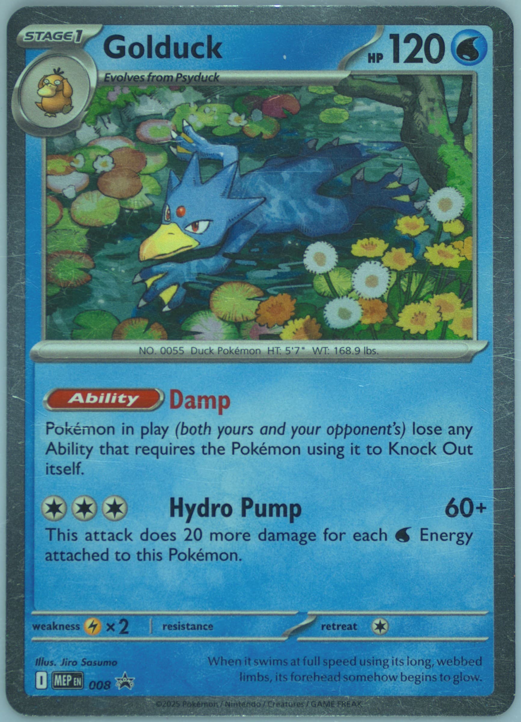 Golduck Mega Evolution Three Pack Blister (008) 2025 Pokemon Mep EN-Me Black Star Promo