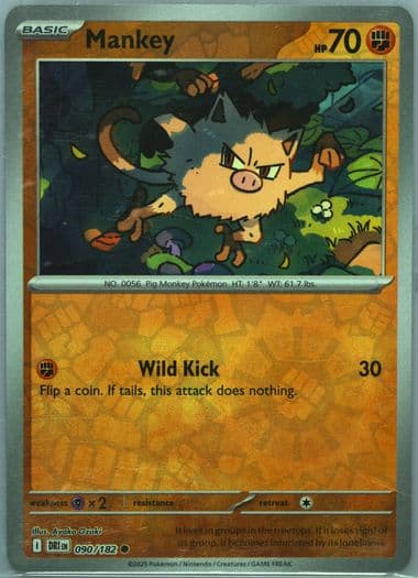 Mankey Reverse Holo (090) 2025 Pokemon Dri EN-Destined Rivals
