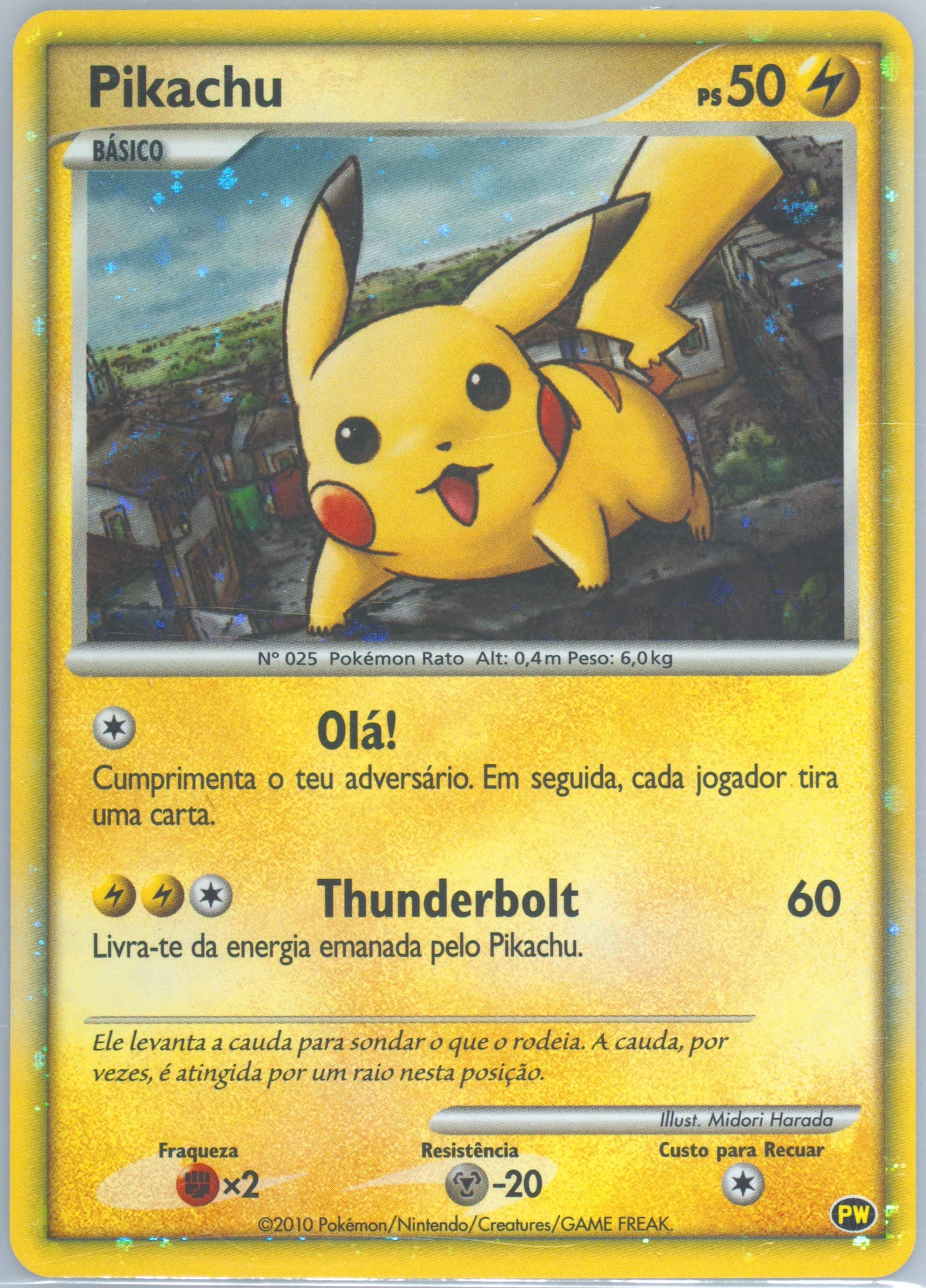Pikachu-Holo Portuguese 2010 Pokemon World Collection