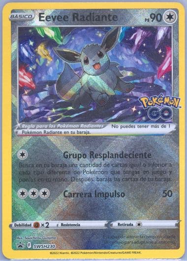 Eevee Radiante Pokemon Go Premium Collection Radiant Eevee-Spanish (230) 2022 Pokemon Swsh Black Star Promo