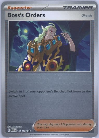 Boss's Orders Reverse Holo (114) 2025 Pokemon Meg EN-Mega Evolution