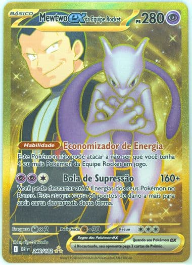 Team Rocket's Mewtwo EX Hyper Rare (240) 2025 Pokemon Portuguese Dri PT-Destined Rivals