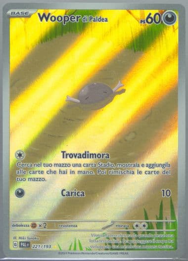 Paldean Wooper Illustration Rare (221) 2023 Pokemon Italian Pal It-Paldea Evolved