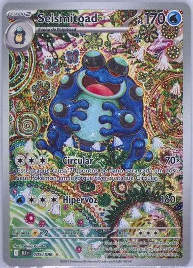 Seismitoad Illustration Rare (105) 2025 Pokemon Portuguese Blk PT-Black Bolt