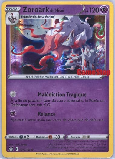 Zoroark de Hisui-Holo Gamestop Exclusive-French (076) 2022 Pokemon Sword & Shield Lost Origin