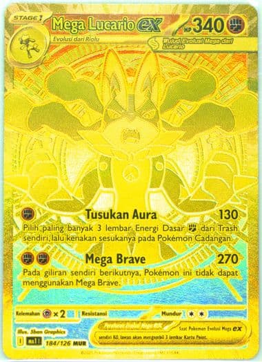 Mega Lucario EX Mega Ultra Rare (184) 2025 Pokemon Indonesian MA1 I-Mega Evolution