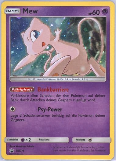 Mew-Holo Hidden Fates Pin Collection-German (SM215) 2019 Pokemon SM Black Star Promo