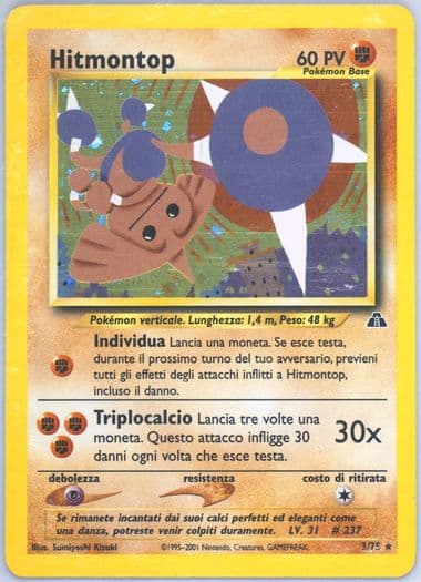 Hitmontop-Holo Italian (3) 2001 Pokemon Neo Discovery