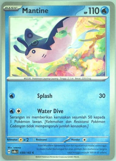Mantine (038) 2024 Pokemon Indonesian Sv8s I-Stellar Lightning